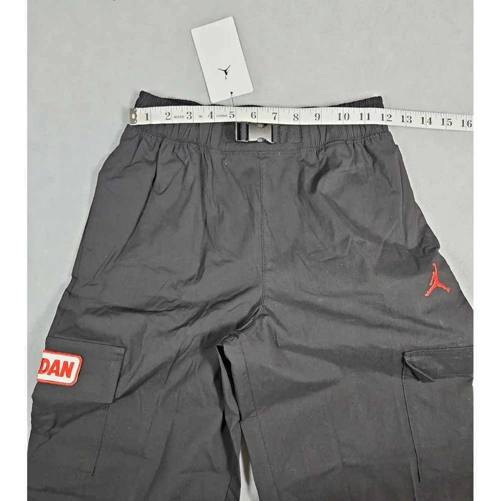 Jordan Boys Black Pull On Cargo Pants Size Medium (10/12) NWT